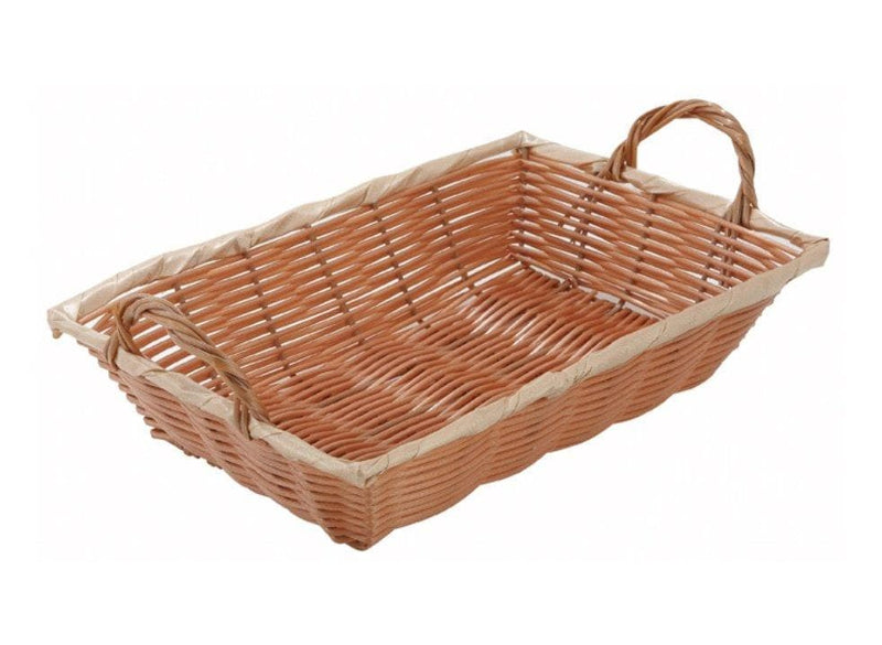 Winco Natural Woven Rectangle Basket With Handles - Various Sizes - Omni Food Equipment