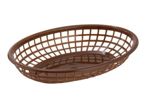 Winco Small Oval Fast Food Basket (Pack of 12) - Various Colours - Omni Food Equipment