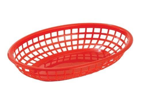 Winco Small Oval Fast Food Basket (Pack of 12) - Various Colours - Omni Food Equipment