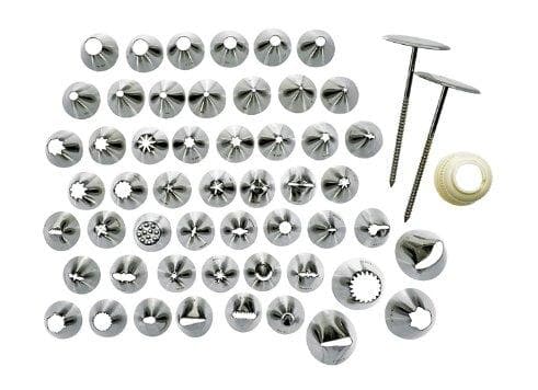 Winco Stainless Steel Cake Decorating Set - 52 Piece Set - Omni Food Equipment