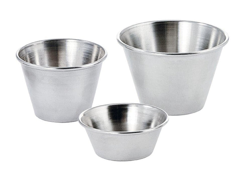 Winco Stainless Steel Condiment Cup (Pack of 12) - Various Sizes - Omni Food Equipment