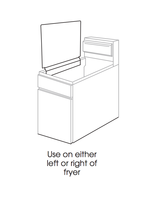 Winco Stainless Steel Fryer Splashguard - Omni Food Equipment