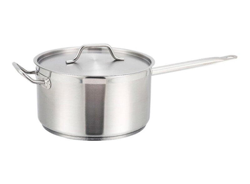 Winco Stainless Steel Sauce Pan With Cover - Various Sizes - Omni Food Equipment