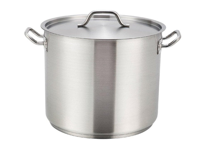 Winco Stainless Steel Stock Pot With Cover - Various Sizes - Omni Food Equipment