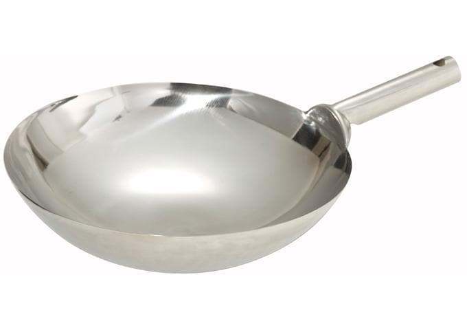 Winco Stainless Steel/Carbon Steel Chinese Wok - Various Sizes - Omni Food Equipment