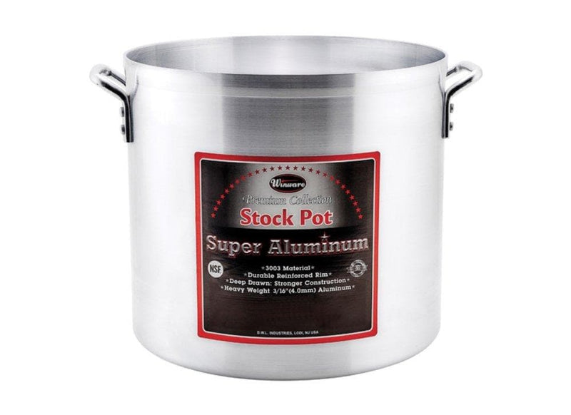 Winco Super Aluminum 4 mm Stock Pot - Various Sizes - Omni Food Equipment