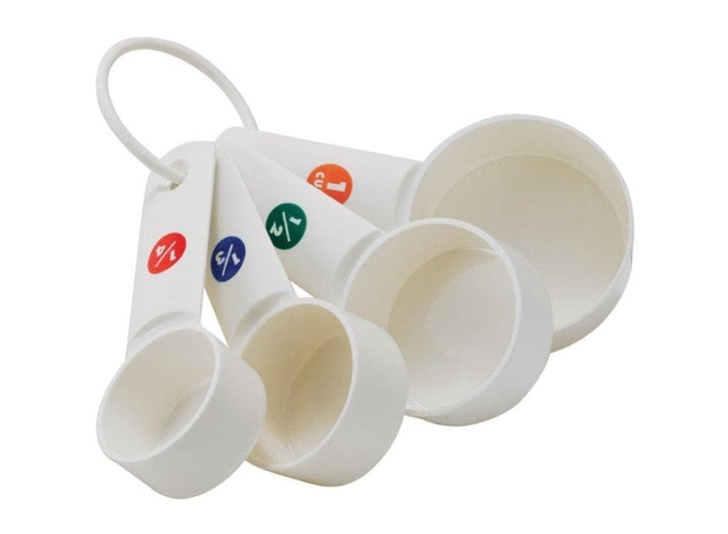 Winco White Plastic Measuring Cups (Set of 4) - Omni Food Equipment