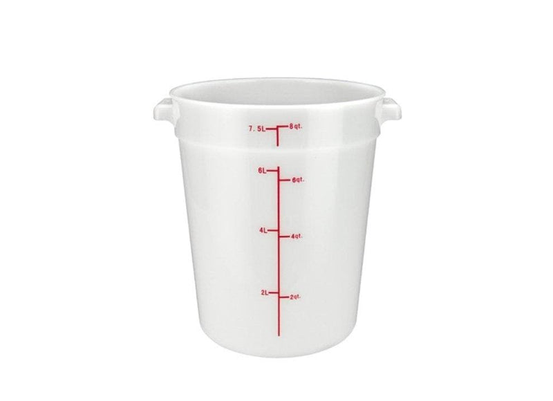 Winco White Polypropylene Round Storage Container - Various Sizes - Omni Food Equipment