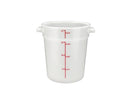 Winco White Polypropylene Round Storage Container - Various Sizes - Omni Food Equipment