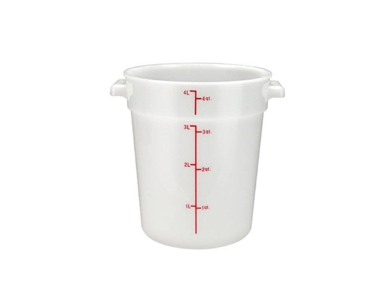 Winco White Polypropylene Round Storage Container - Various Sizes - Omni Food Equipment