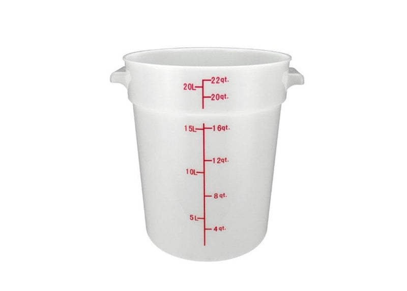 Winco White Polypropylene Round Storage Container - Various Sizes - Omni Food Equipment