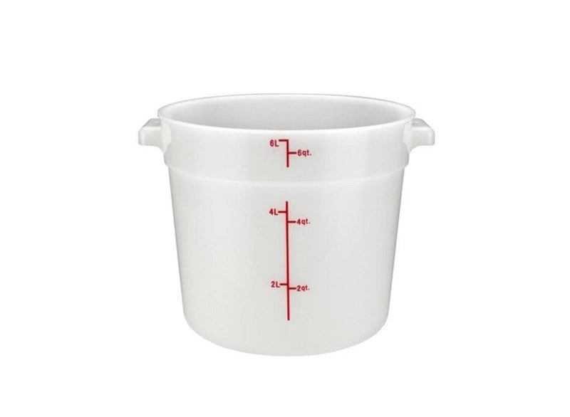 Winco White Polypropylene Round Storage Container - Various Sizes - Omni Food Equipment