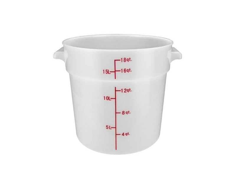 Winco White Polypropylene Round Storage Container - Various Sizes - Omni Food Equipment