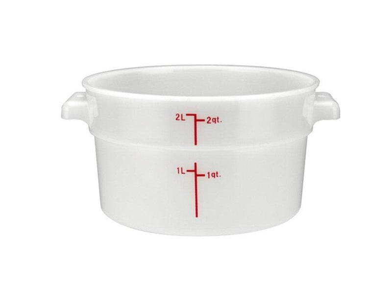 Winco White Polypropylene Round Storage Container - Various Sizes - Omni Food Equipment