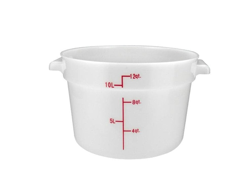 Winco White Polypropylene Round Storage Container - Various Sizes - Omni Food Equipment