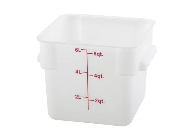 Winco White Polypropylene Square Storage Container - Various Sizes - Omni Food Equipment