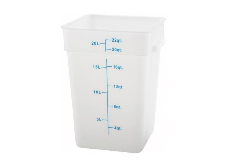 Winco White Polypropylene Square Storage Container - Various Sizes - Omni Food Equipment