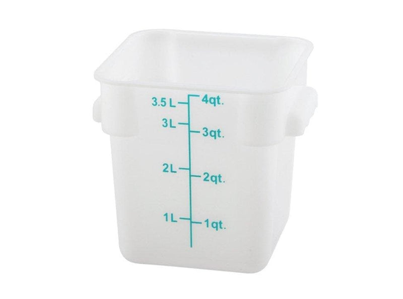 Winco White Polypropylene Square Storage Container - Various Sizes - Omni Food Equipment